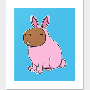 Capybara Bunny Costume Posters and Art